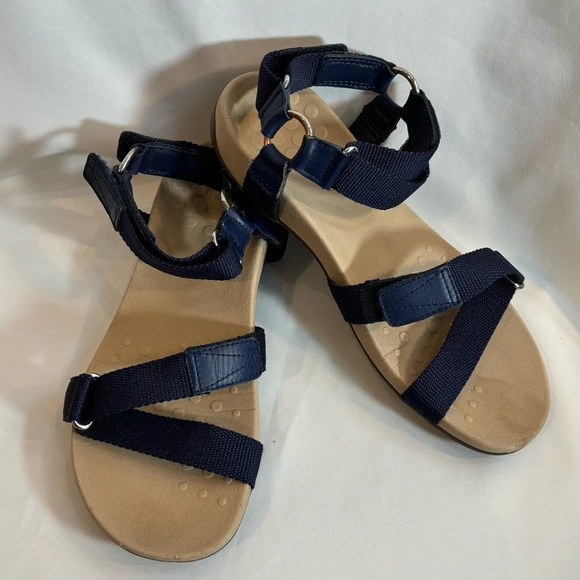 VIONIC Sz 8 Candace Sandals Adjustable Velcro Closure Podiatrist Design Footbed - Picture 1 of 8